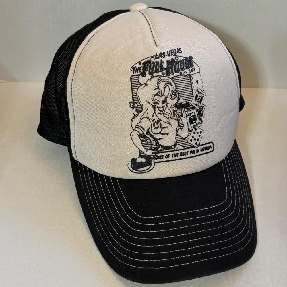 VTG H3 Las Vegas Trucker Hat FULL HOUSE CAFE Snapback Graphic Retro Americana